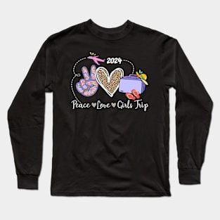 Peace Love Girls Trip Vacation Mode Gift For Men Women Long Sleeve T-Shirt